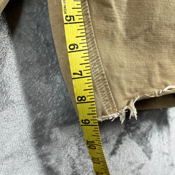 Abercrombie Fitch Shorts Mens Size 29 Heavyweight Tan Military Cargo Distressed - Picture 8 of 11